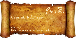 Csanak Rózsa névjegykártya