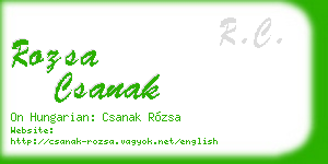 rozsa csanak business card